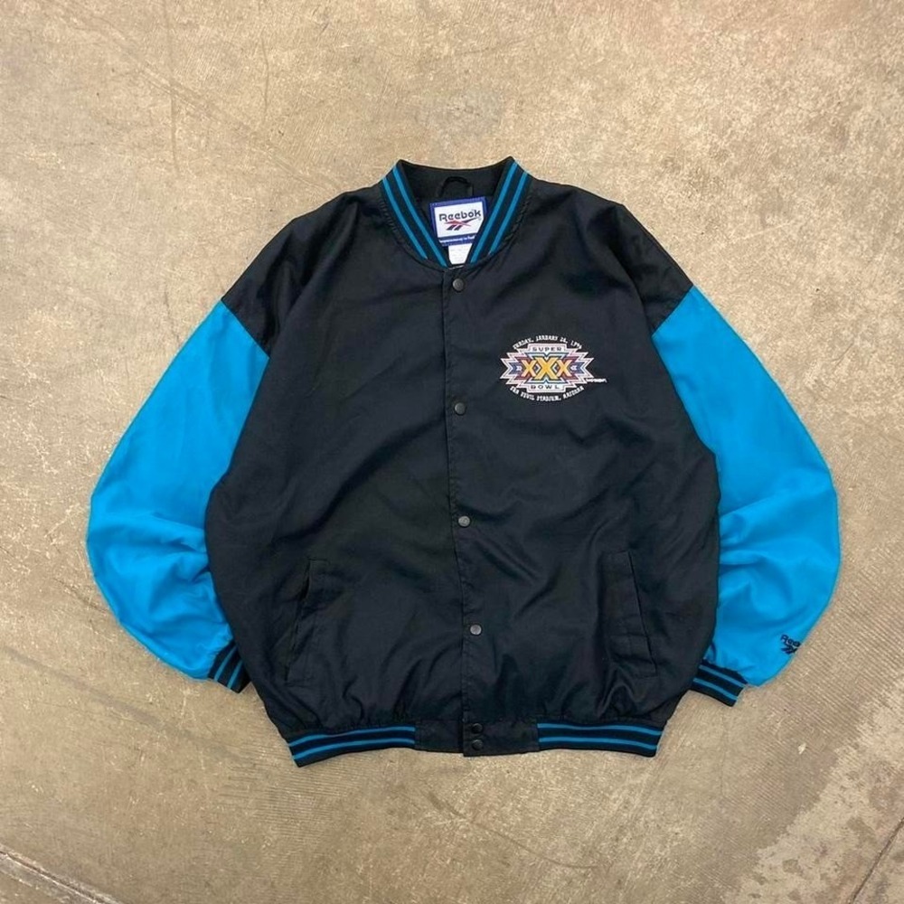 Vintage NFL 1996 Super Bowl XXX Reebok Bomber Jacket Size Large‎